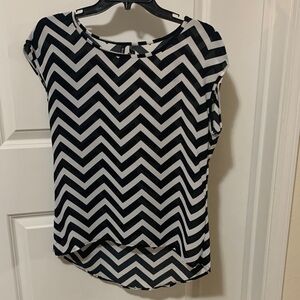 HeartSoul Black and White Chevron Blouse